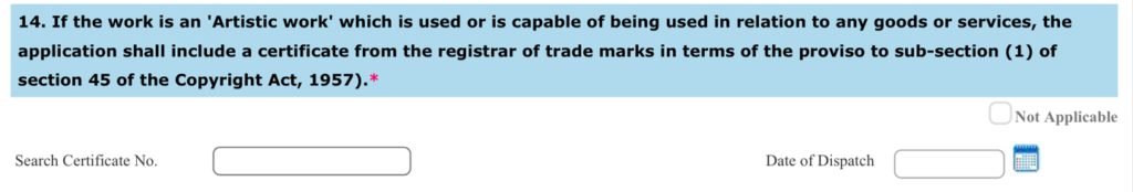 Trademark Certificate (Artistic works only) 