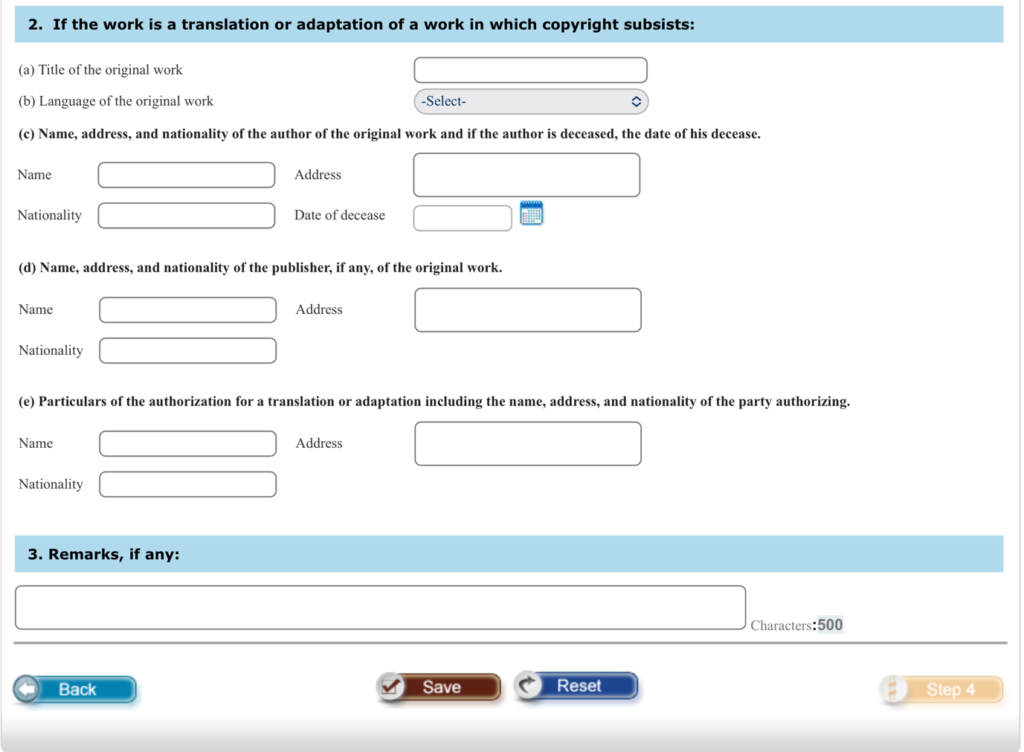  If your work is a translation or adaptation of a copyrighted work